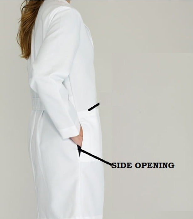 Twill labcoat unisex full sleeve with plastic buttons 3 pocket solid